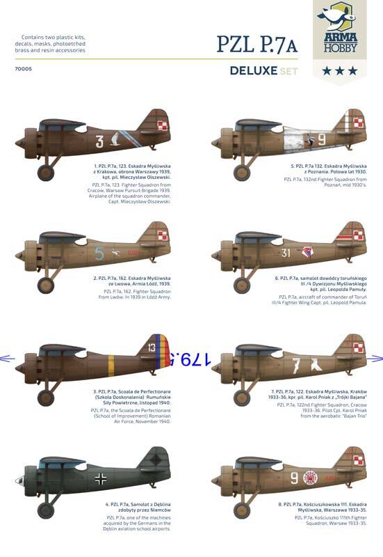 arma-hobby-70005-3-PZL-P7A-deluxe-set-Resinteile-Photoätzteile-Lackierschablonen