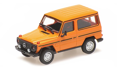 minichamps-870038062-Mercedes-Benz-G-Modell-orange-kurzer-Radstand-1980
